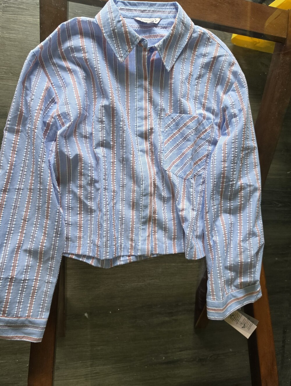Nanette Lepore Light Blue Striped Button-Down Shirt